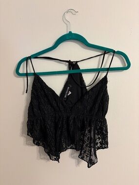 Urban Outfitters Black Sheer Lace Top